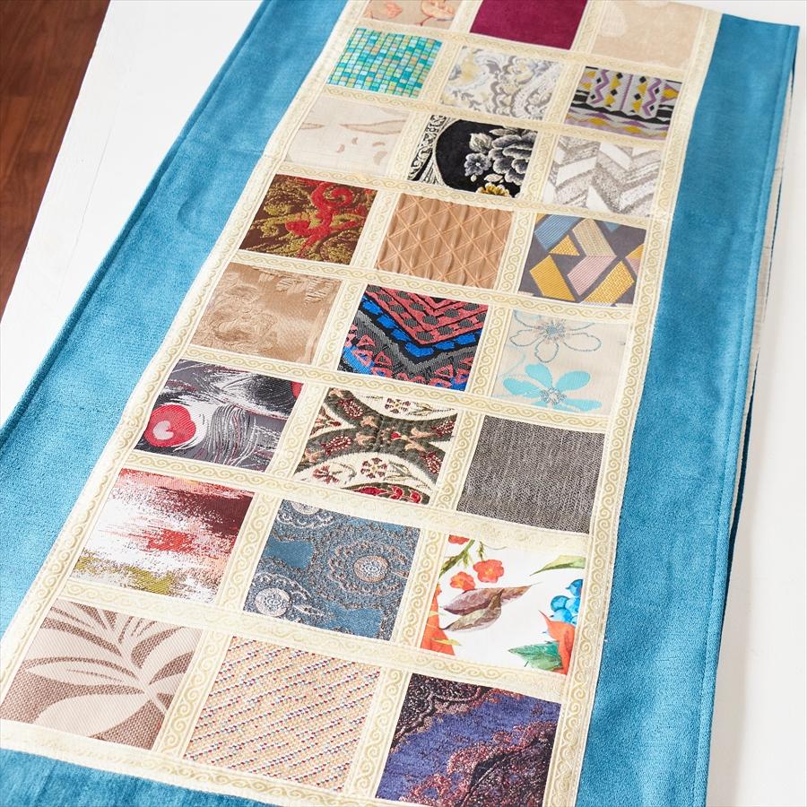 テーブルランナー　モザイクパッチワーク 200x50cmサイズ シュニール素材 |  | 02