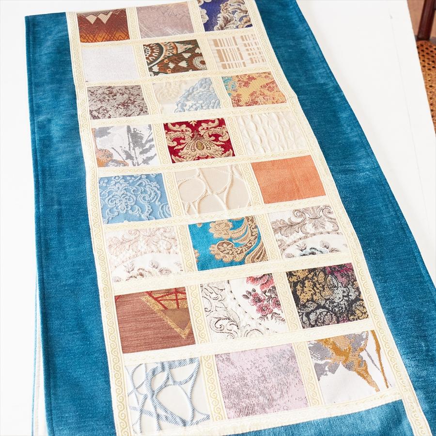 テーブルランナー　モザイクパッチワーク 200x50cmサイズ シュニール素材 |  | 03