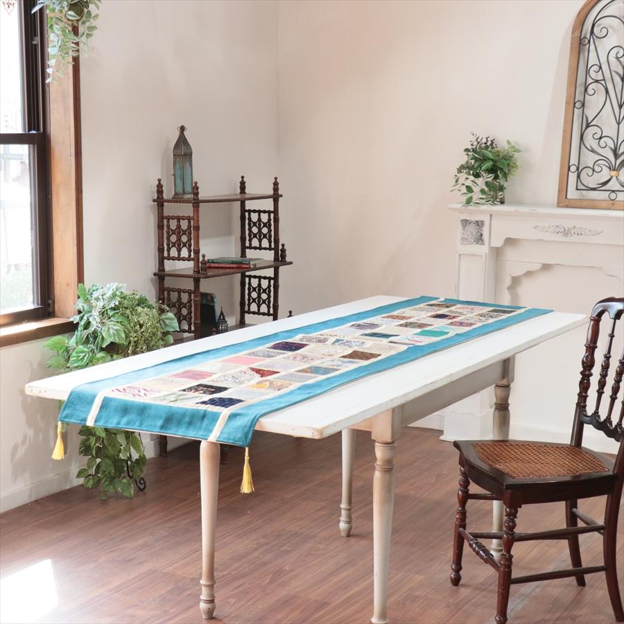テーブルランナー　モザイクパッチワーク 200x50cmサイズ シュニール素材 |  | 01