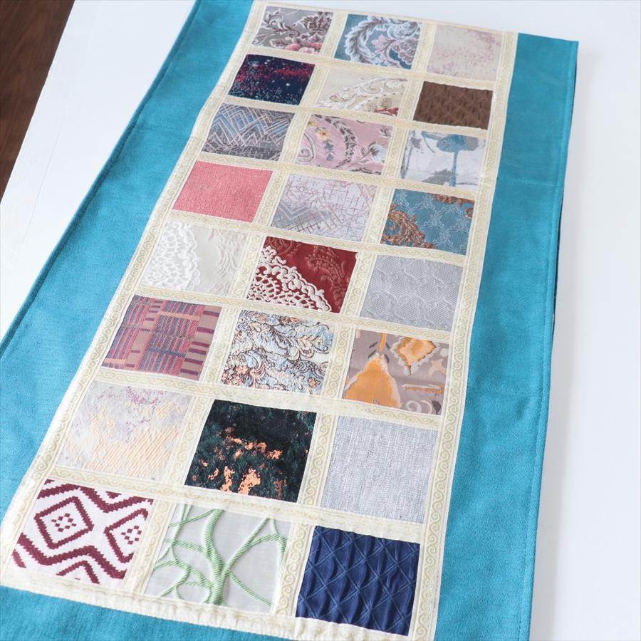 テーブルランナー　モザイクパッチワーク 200x50cmサイズ シュニール素材 |  | 02