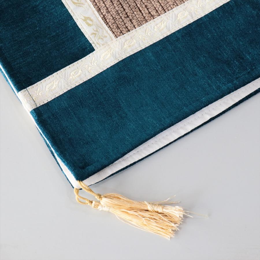 マルチカバー　モザイクパッチワーク 95x95cmサイズ シュニール素材 |  | 04