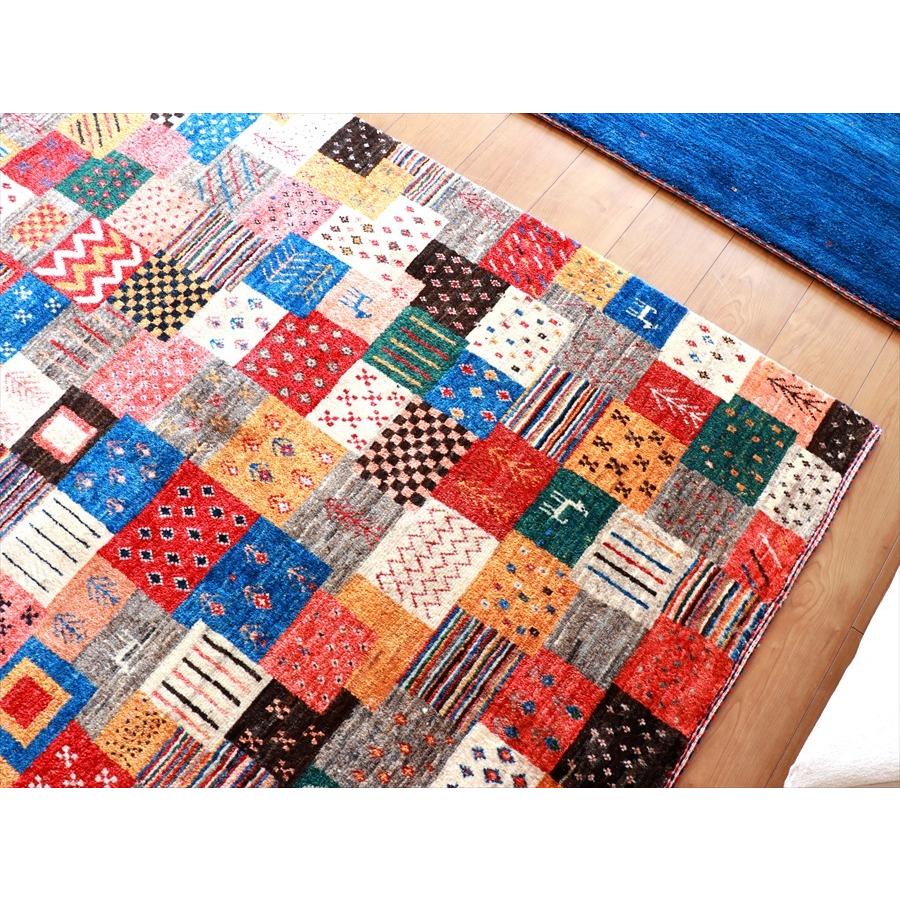 ギャッベ 美しい織りのリズバフ センターラグサイズ 174x118cm 不規則なカラフルタイル　モチーフや幾何学模様 | ブランド登録なし | 03
