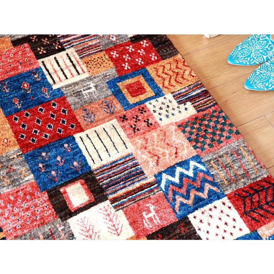 ギャッベ 美しい織りのリズバフ センターラグサイズ 174x118cm 不規則なカラフルタイル　モチーフや幾何学模様 | ブランド登録なし | 06