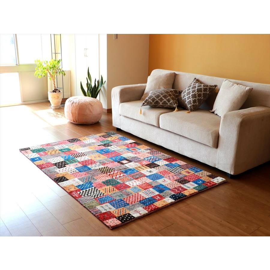 ギャッベ 美しい織りのリズバフ センターラグサイズ 174x118cm 不規則なカラフルタイル　モチーフや幾何学模様 | ブランド登録なし | 08