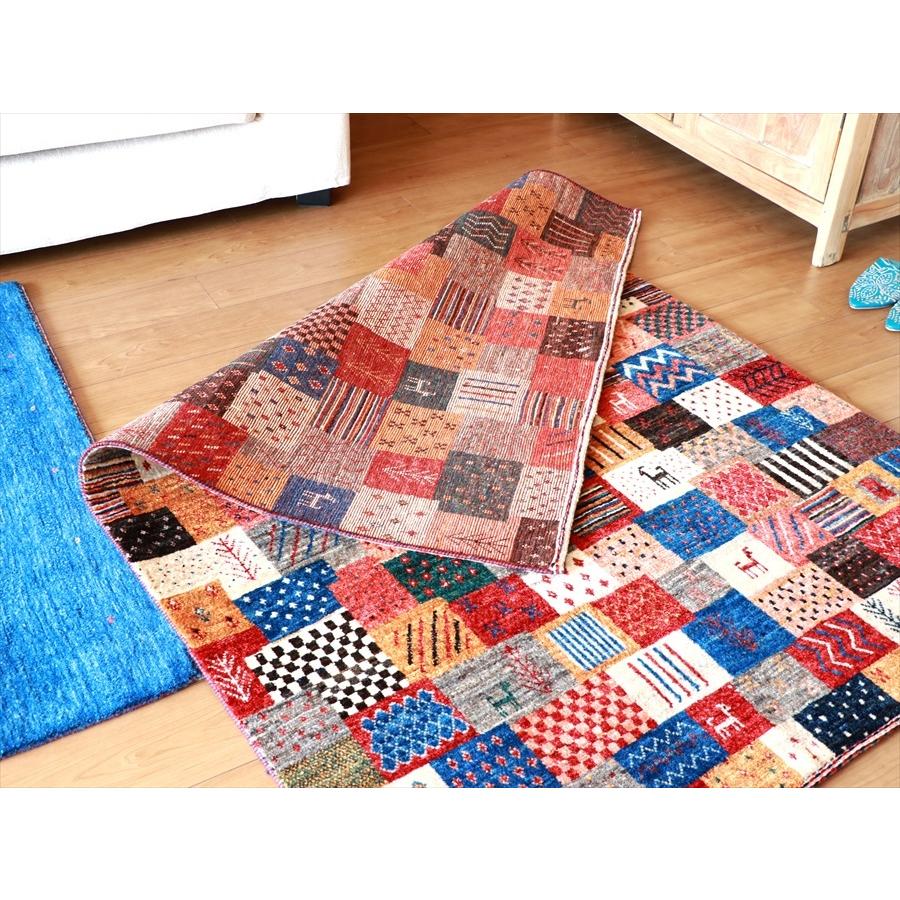 ギャッベ 美しい織りのリズバフ センターラグサイズ 174x118cm 不規則なカラフルタイル　モチーフや幾何学模様 | ブランド登録なし | 09