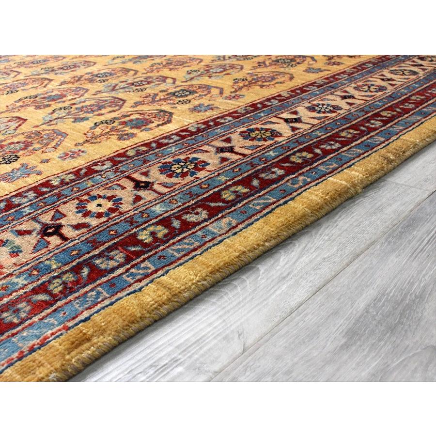 ギャベ ギャッベ ルリバフ センターラグサイズ177x130cm イエロー クラシカルデザインの花模様 | ブランド登録なし | 08