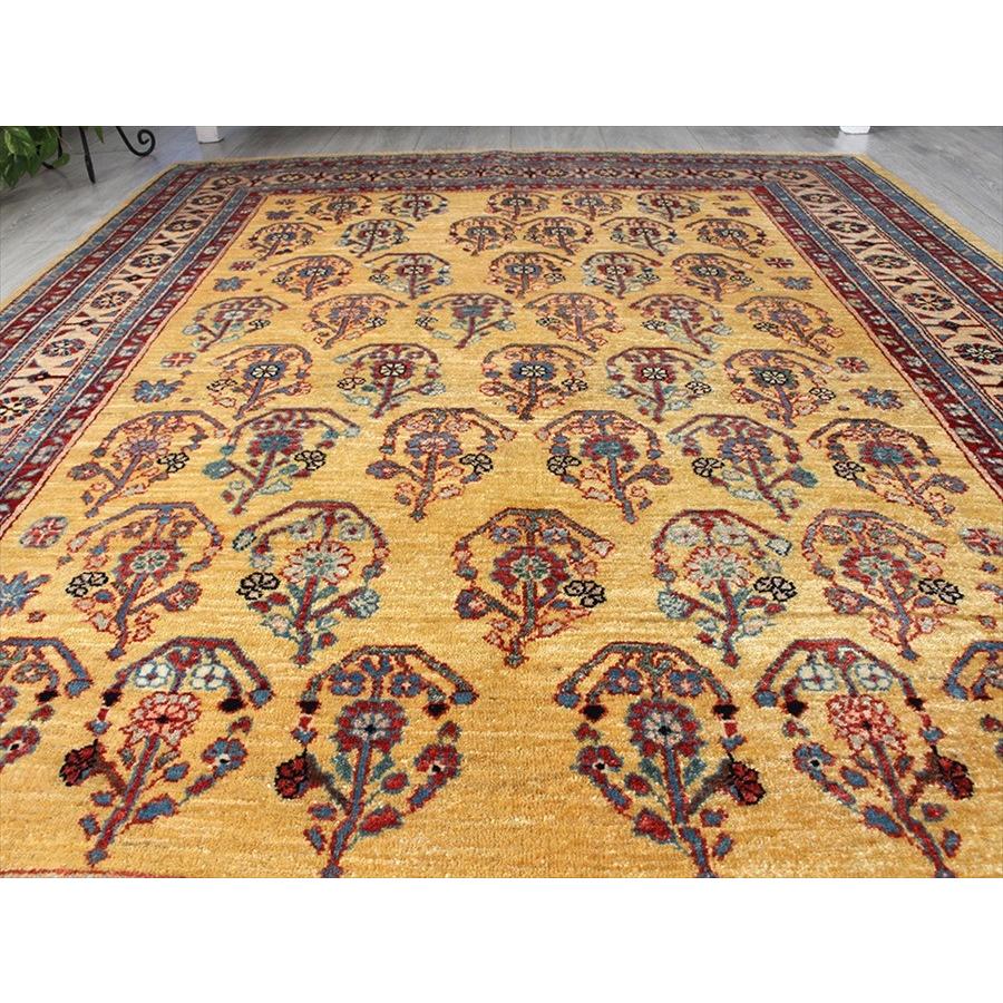 ギャベ ギャッベ ルリバフ センターラグサイズ177x130cm イエロー クラシカルデザインの花模様 | ブランド登録なし | 09