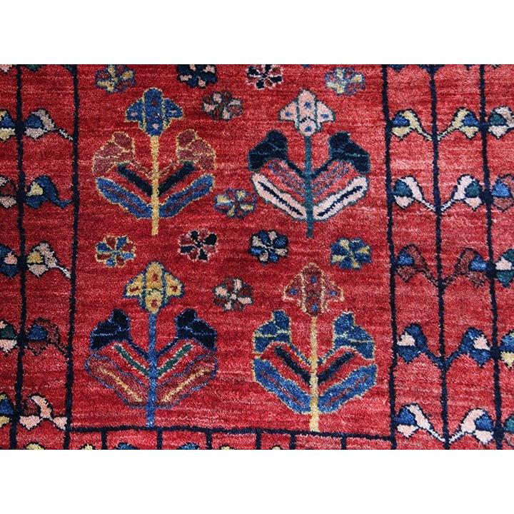 ルリバフ ギャッベ/カシュカイ族の手織りラグ アクセントラグ147x107cm クラシックなバクティアリ族の伝統柄/レッド | ブランド登録なし | 04