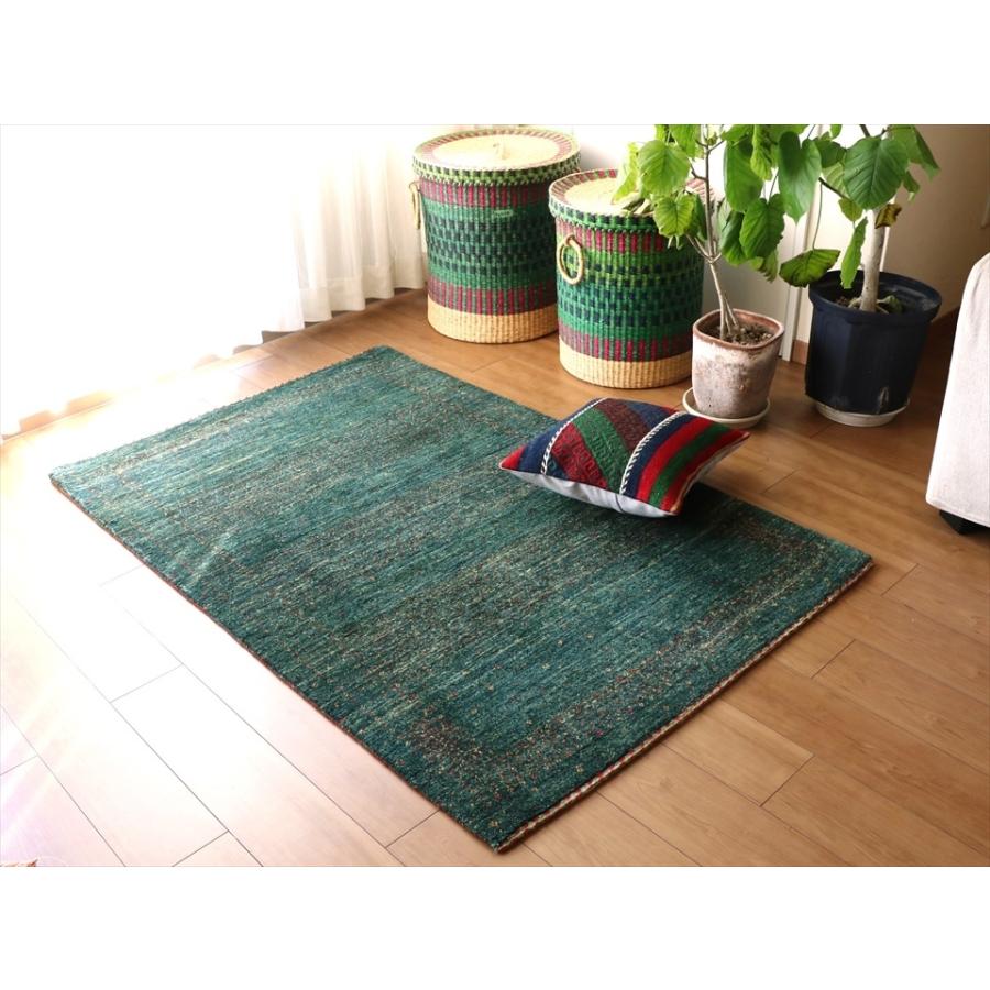 ギャッベ/バナフシェ カシュカイ族の手織りラグ152x100cm アクセントラグ グリーングラデーション | ブランド登録なし | 01