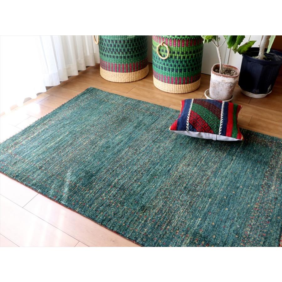 ギャッベ/バナフシェ カシュカイ族の手織りラグ152x100cm アクセントラグ グリーングラデーション | ブランド登録なし | 02
