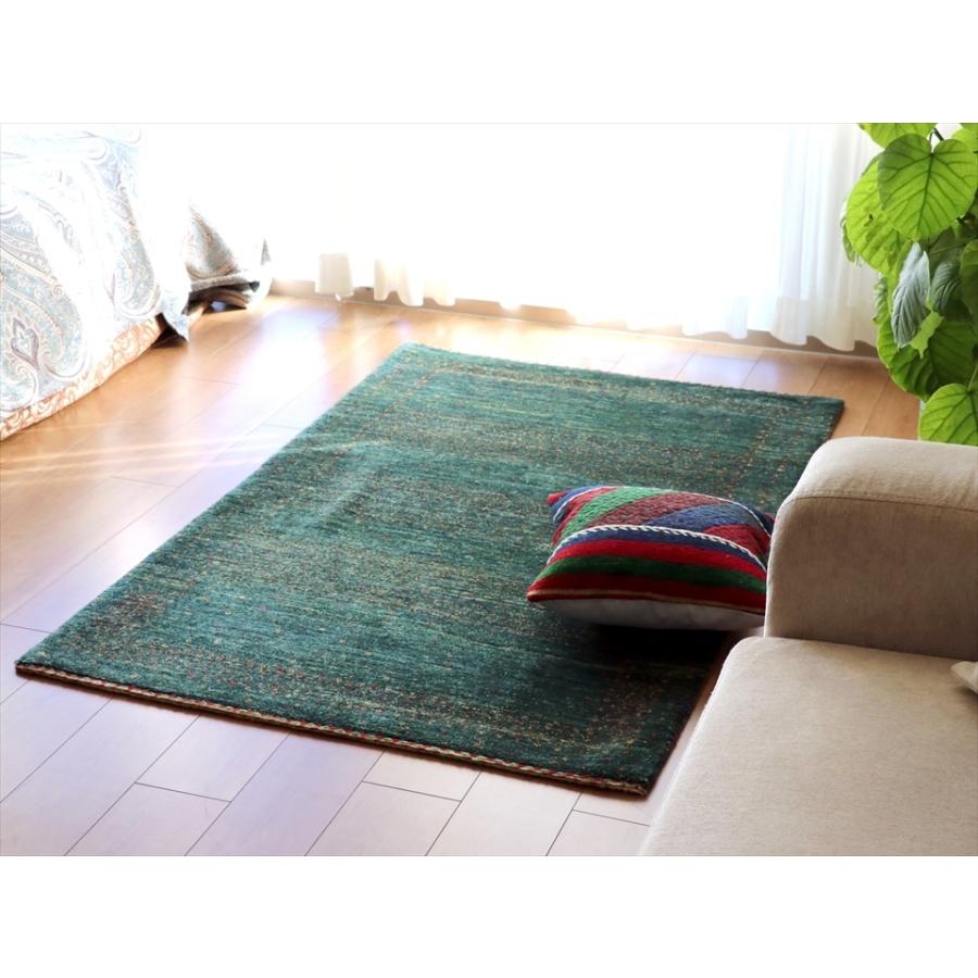 ギャッベ/バナフシェ カシュカイ族の手織りラグ152x100cm アクセントラグ グリーングラデーション | ブランド登録なし | 03