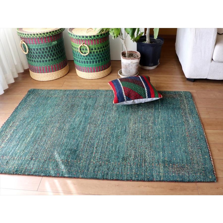 ギャッベ/バナフシェ カシュカイ族の手織りラグ152x100cm アクセントラグ グリーングラデーション | ブランド登録なし | 04