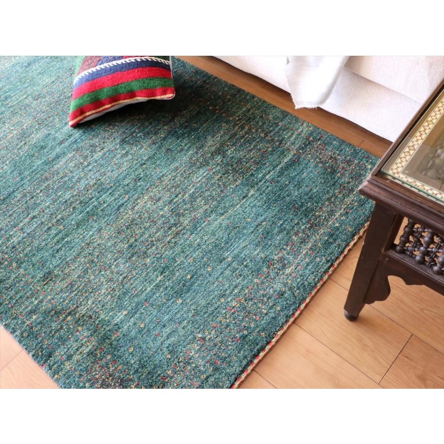 ギャッベ/バナフシェ カシュカイ族の手織りラグ152x100cm アクセントラグ グリーングラデーション | ブランド登録なし | 06