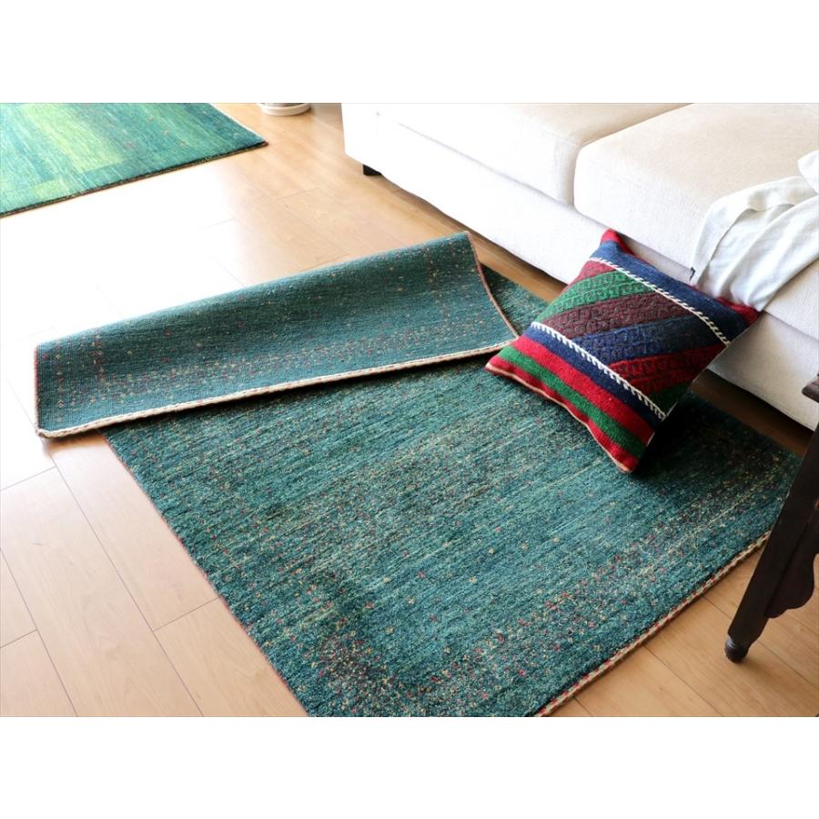 ギャッベ/バナフシェ カシュカイ族の手織りラグ152x100cm アクセントラグ グリーングラデーション | ブランド登録なし | 08