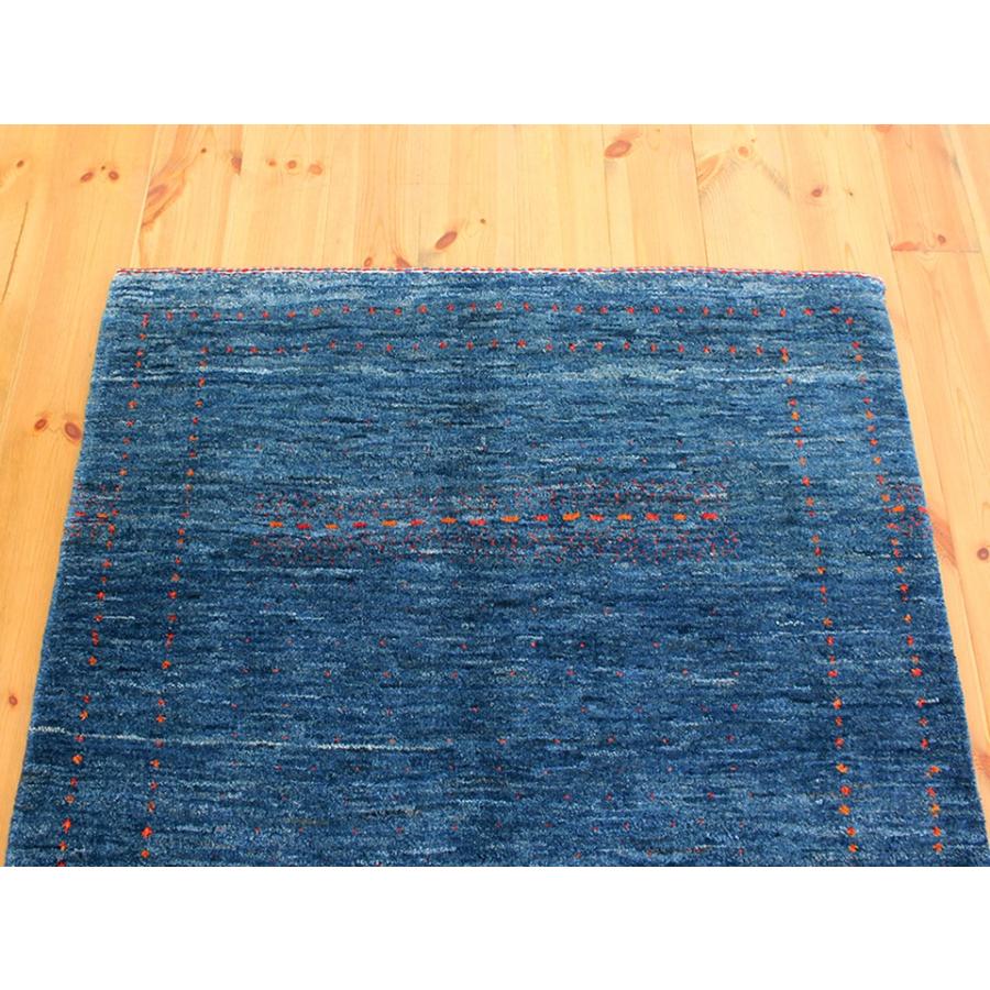 ギャッベ/ カシュカイ族の手織りラグ アクセントラグサイズ136×88cmブルーグラデーション ドットデザイン | ブランド登録なし | 02