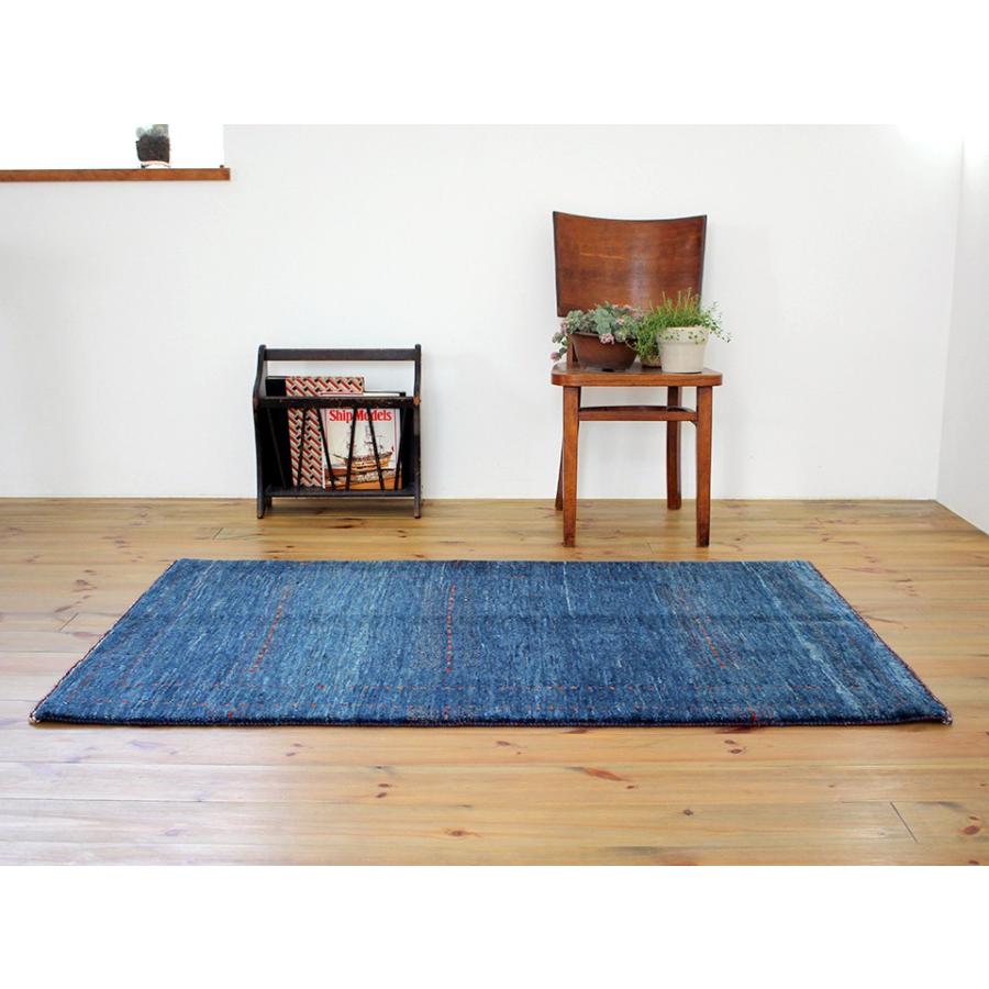 ギャッベ/ カシュカイ族の手織りラグ アクセントラグサイズ136×88cmブルーグラデーション ドットデザイン | ブランド登録なし | 05