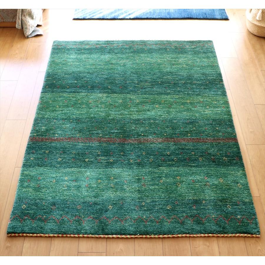 ギャッベ/バナフシェ 176x135cm  センターラグサイズ グリーングラデーション | ブランド登録なし