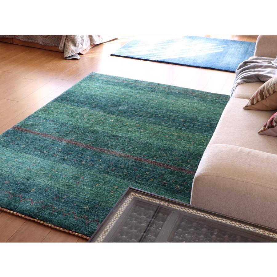 ギャッベ/バナフシェ 176x135cm  センターラグサイズ グリーングラデーション | ブランド登録なし | 02