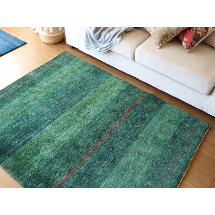 ギャッベ/バナフシェ 176x135cm  センターラグサイズ グリーングラデーション | ブランド登録なし | 04