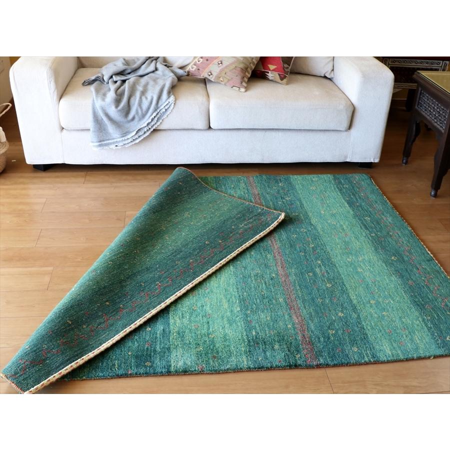 ギャッベ/バナフシェ 176x135cm  センターラグサイズ グリーングラデーション | ブランド登録なし | 05