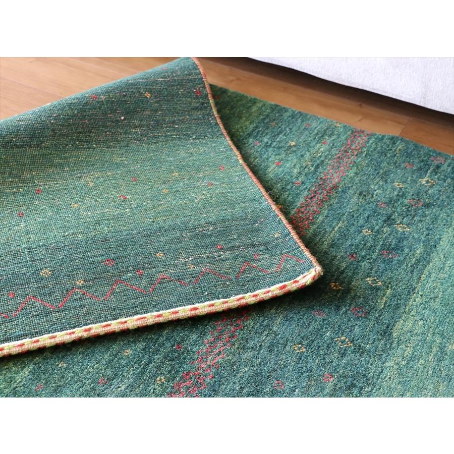 ギャッベ/バナフシェ 176x135cm  センターラグサイズ グリーングラデーション | ブランド登録なし | 06