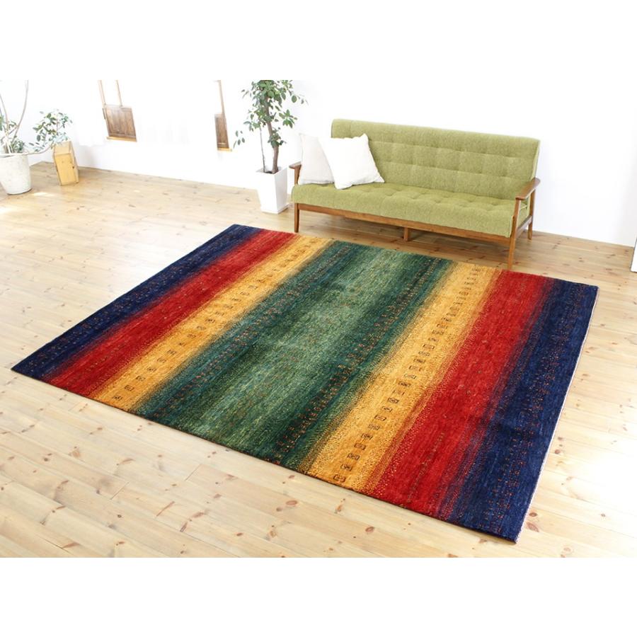 ギャッベ　ロリアタシュ　最高級の細かな織り 大型ルームサイズ268×210cmカラフルストライプグラデーション 動物と植物のモチーフ | ブランド登録なし | 01