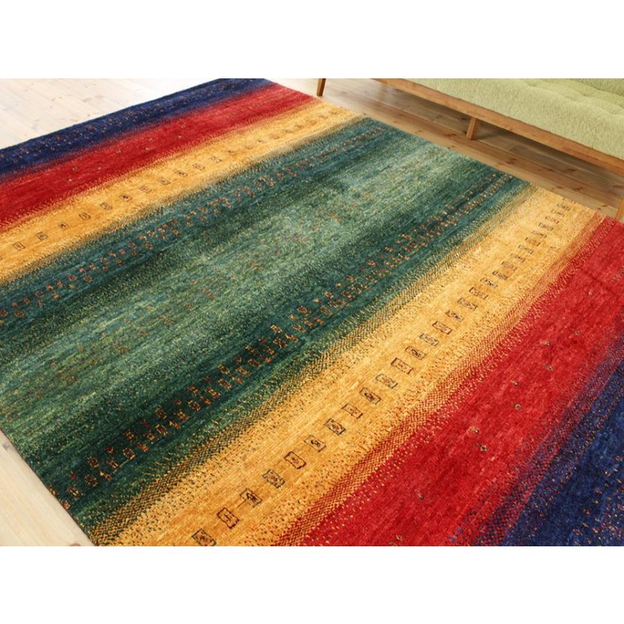 ギャッベ　ロリアタシュ　最高級の細かな織り 大型ルームサイズ268×210cmカラフルストライプグラデーション 動物と植物のモチーフ | ブランド登録なし | 02