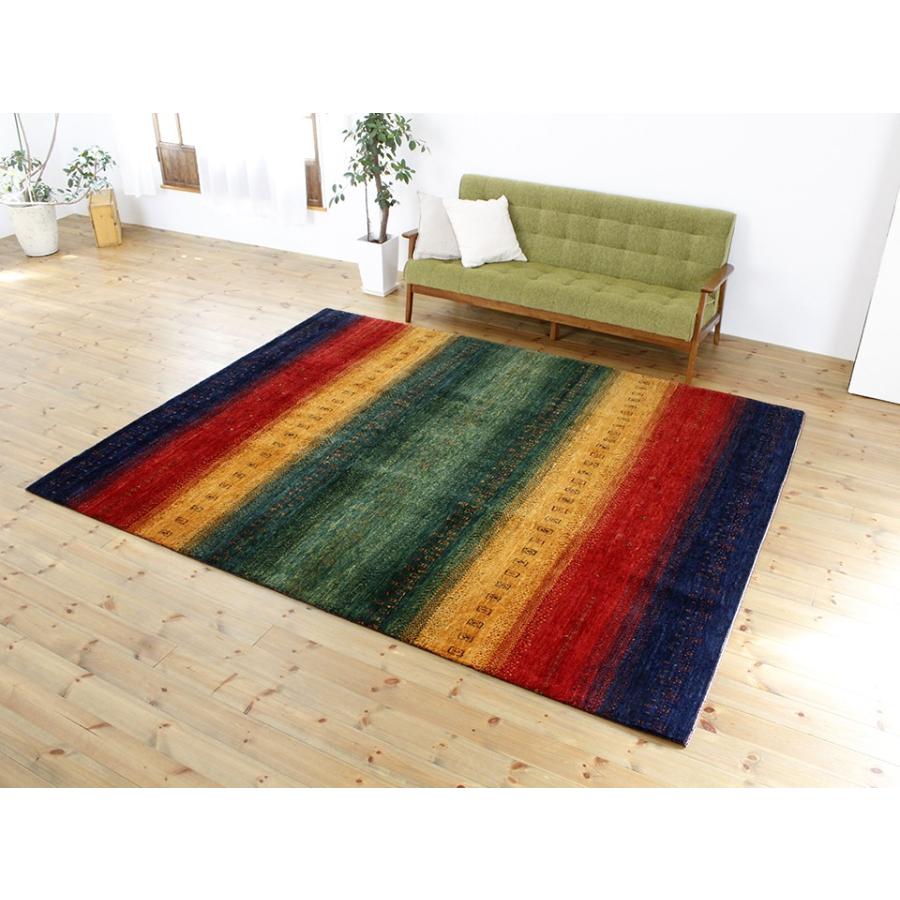 ギャッベ　ロリアタシュ　最高級の細かな織り 大型ルームサイズ268×210cmカラフルストライプグラデーション 動物と植物のモチーフ | ブランド登録なし | 03