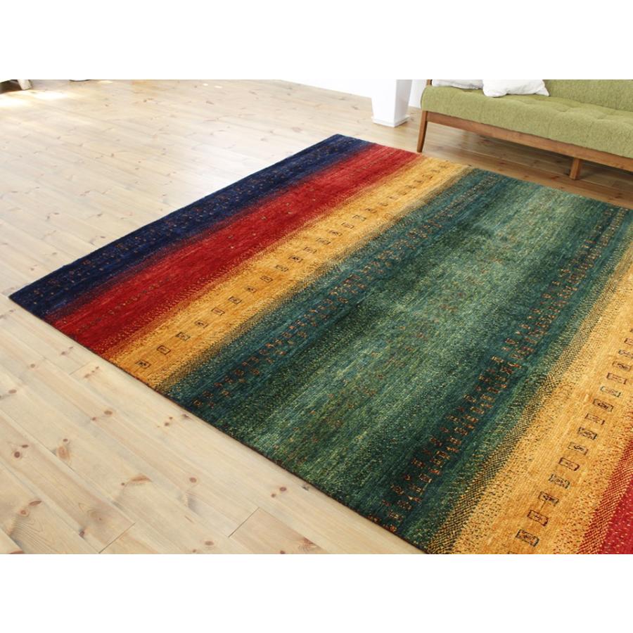 ギャッベ　ロリアタシュ　最高級の細かな織り 大型ルームサイズ268×210cmカラフルストライプグラデーション 動物と植物のモチーフ | ブランド登録なし | 04