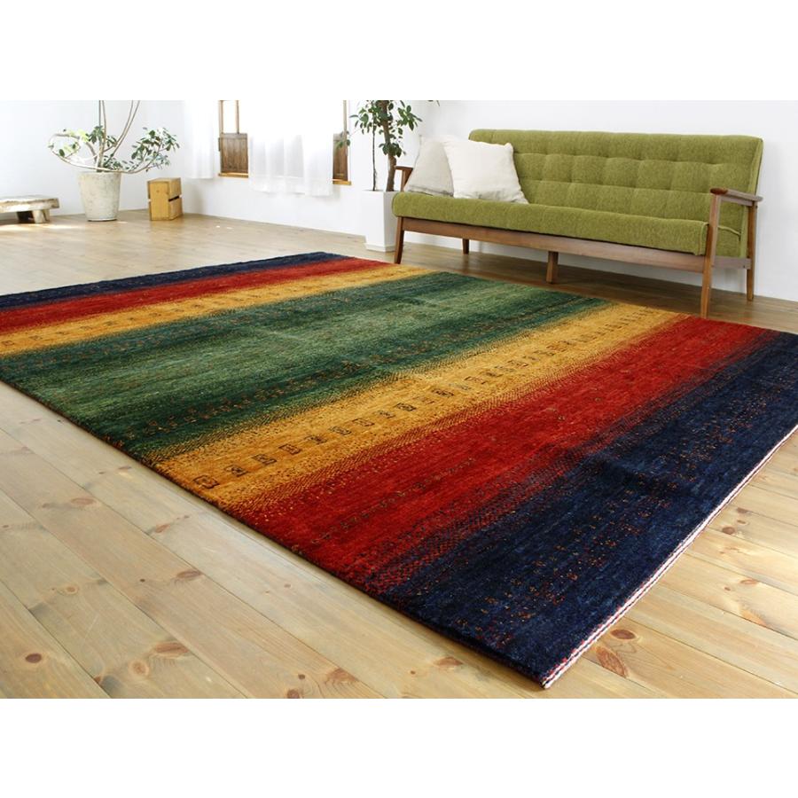 ギャッベ　ロリアタシュ　最高級の細かな織り 大型ルームサイズ268×210cmカラフルストライプグラデーション 動物と植物のモチーフ | ブランド登録なし | 05