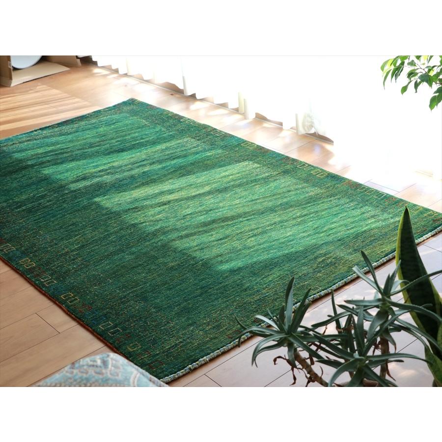 ギャッベ/カシュクーリ  195x123cm 青みのあるグリーン カラフルドット | ブランド登録なし | 10