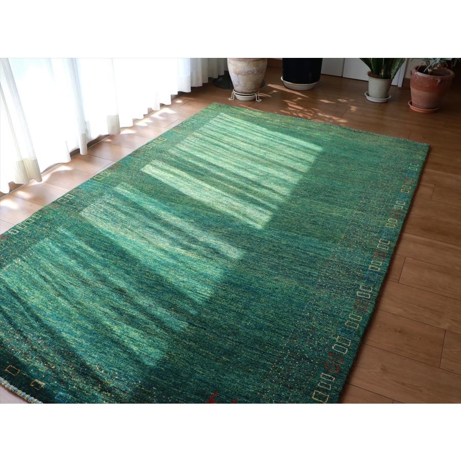 ギャッベ/カシュクーリ  195x123cm 青みのあるグリーン カラフルドット | ブランド登録なし | 11