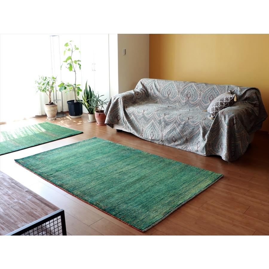 ギャッベ/カシュクーリ  195x123cm 青みのあるグリーン カラフルドット | ブランド登録なし | 02