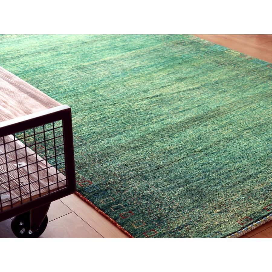 ギャッベ/カシュクーリ  195x123cm 青みのあるグリーン カラフルドット | ブランド登録なし | 03