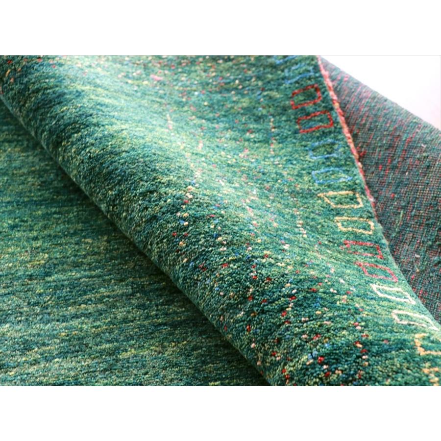 ギャッベ/カシュクーリ  195x123cm 青みのあるグリーン カラフルドット | ブランド登録なし | 09