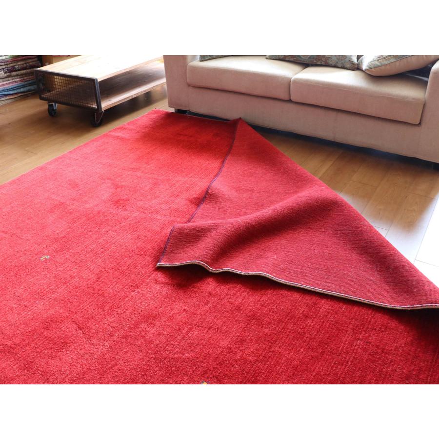 ギャッベ　 ギャベ  カシュカイ族の手織りラグ バナフシェBanafsheh/大型ルームサイズ226x210cm レッド 動物と植物のモチーフ | ブランド登録なし | 10