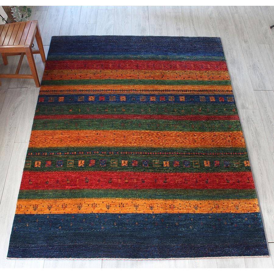 Gabbeh ギャベ イラン直輸入ギャッベ リズバフ リビングサイズ230x170cm カラフル ストライプ | ブランド登録なし
