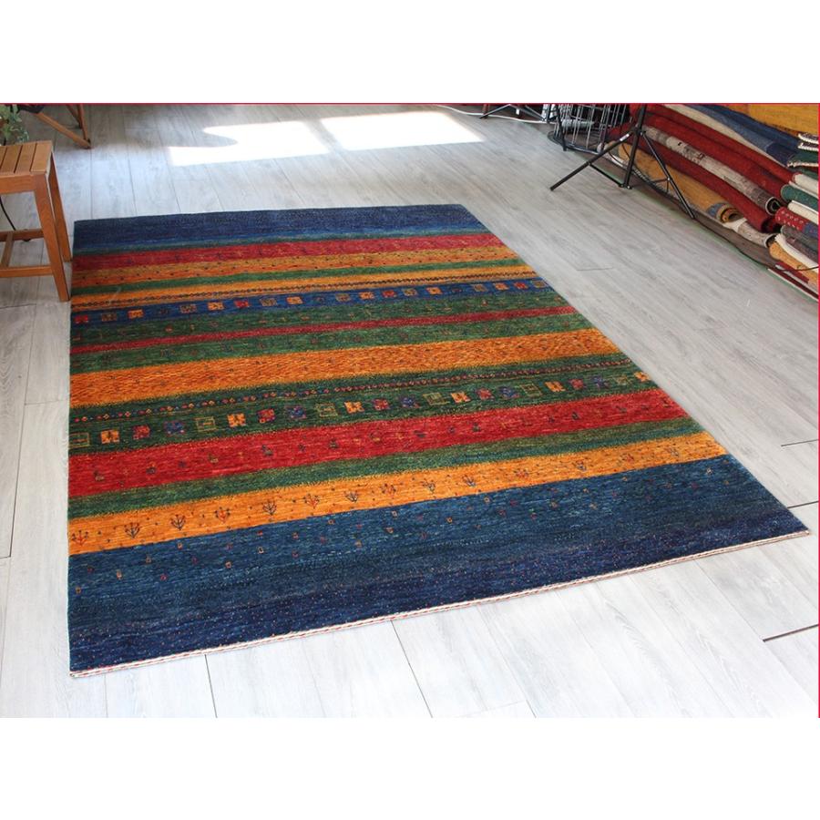 Gabbeh ギャベ イラン直輸入ギャッベ リズバフ リビングサイズ230x170cm カラフル ストライプ | ブランド登録なし | 03