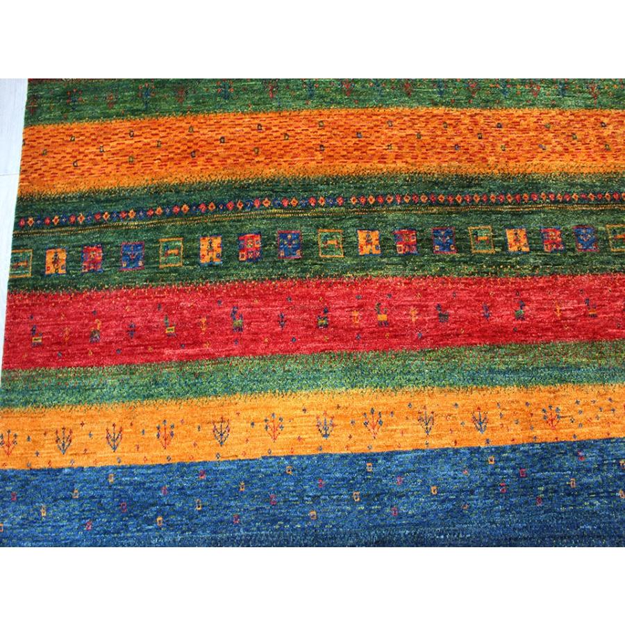 Gabbeh ギャベ イラン直輸入ギャッベ リズバフ リビングサイズ230x170cm カラフル ストライプ | ブランド登録なし | 08