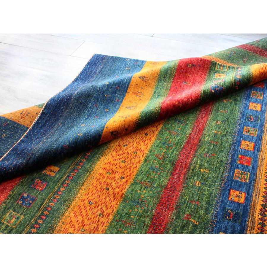 Gabbeh ギャベ イラン直輸入ギャッベ リズバフ リビングサイズ230x170cm カラフル ストライプ | ブランド登録なし | 09