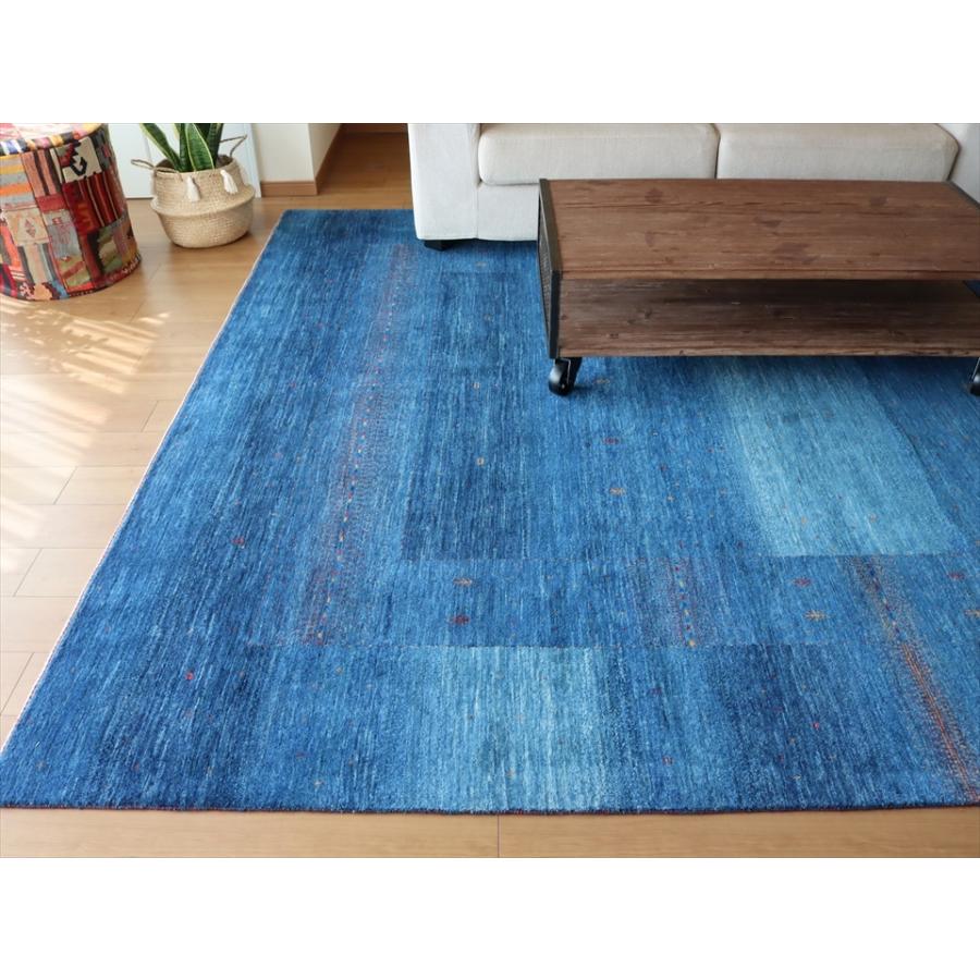 ギャッベ/ロリアタシュLoriAtash ギャベ 最上級の織り 大型サイズ303x251cm ブルー スクエアデザイン | ブランド登録なし | 13