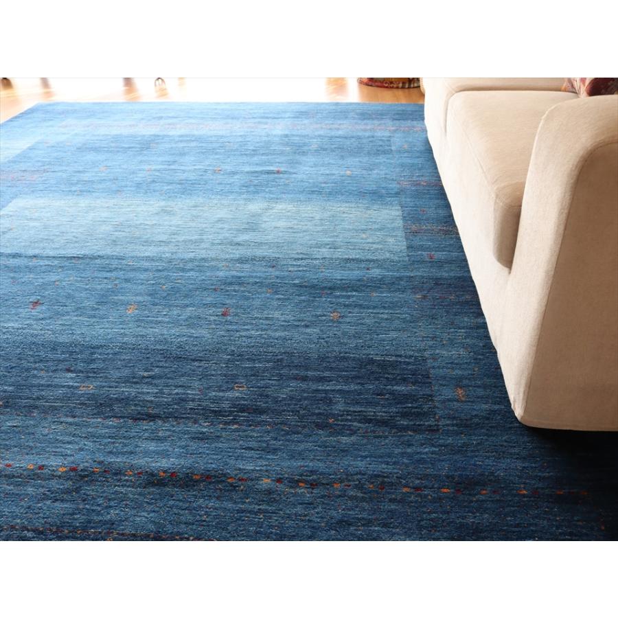 ギャッベ/ロリアタシュLoriAtash ギャベ 最上級の織り 大型サイズ303x251cm ブルー スクエアデザイン | ブランド登録なし | 14