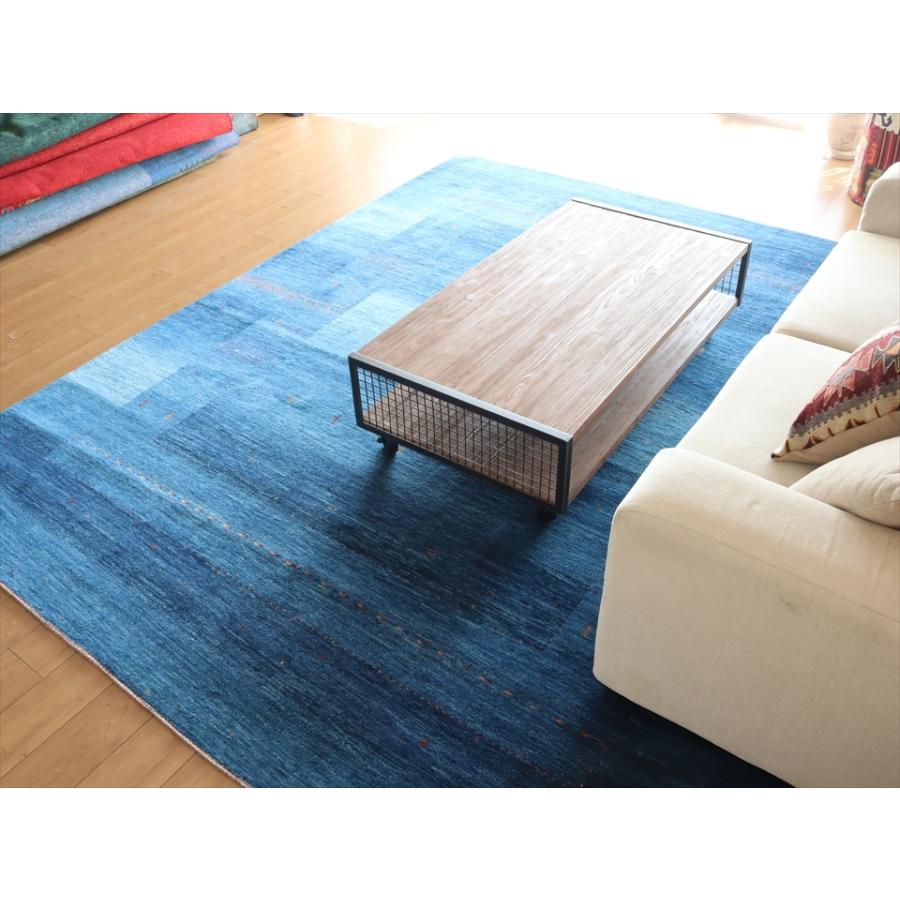 ギャッベ/ロリアタシュLoriAtash ギャベ 最上級の織り 大型サイズ303x251cm ブルー スクエアデザイン | ブランド登録なし | 03