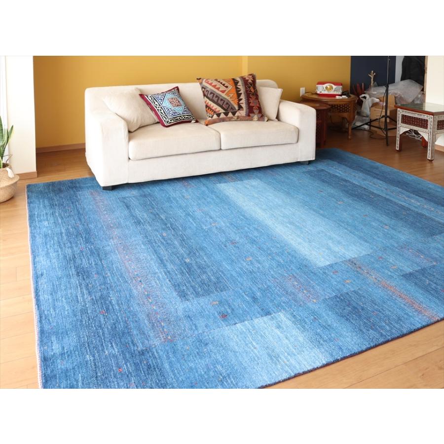 ギャッベ/ロリアタシュLoriAtash ギャベ 最上級の織り 大型サイズ303x251cm ブルー スクエアデザイン | ブランド登録なし | 07