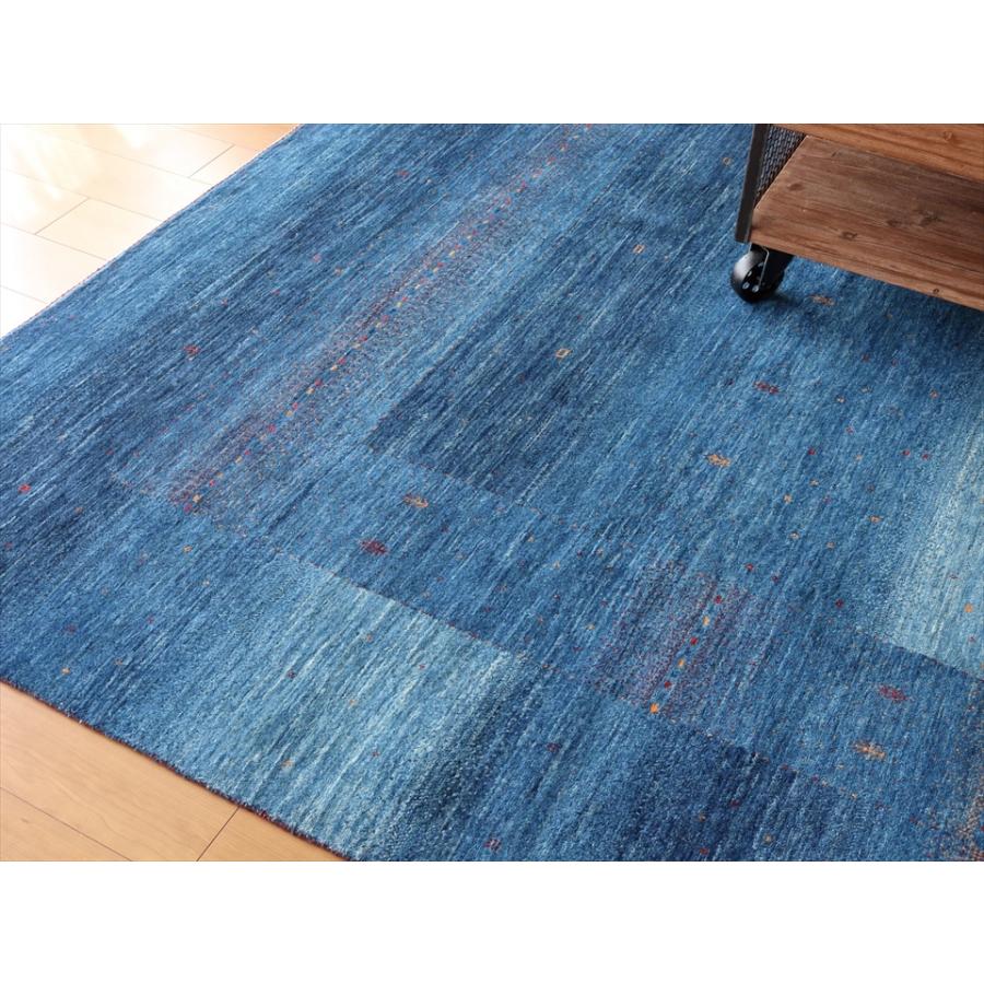 ギャッベ/ロリアタシュLoriAtash ギャベ 最上級の織り 大型サイズ303x251cm ブルー スクエアデザイン | ブランド登録なし | 09