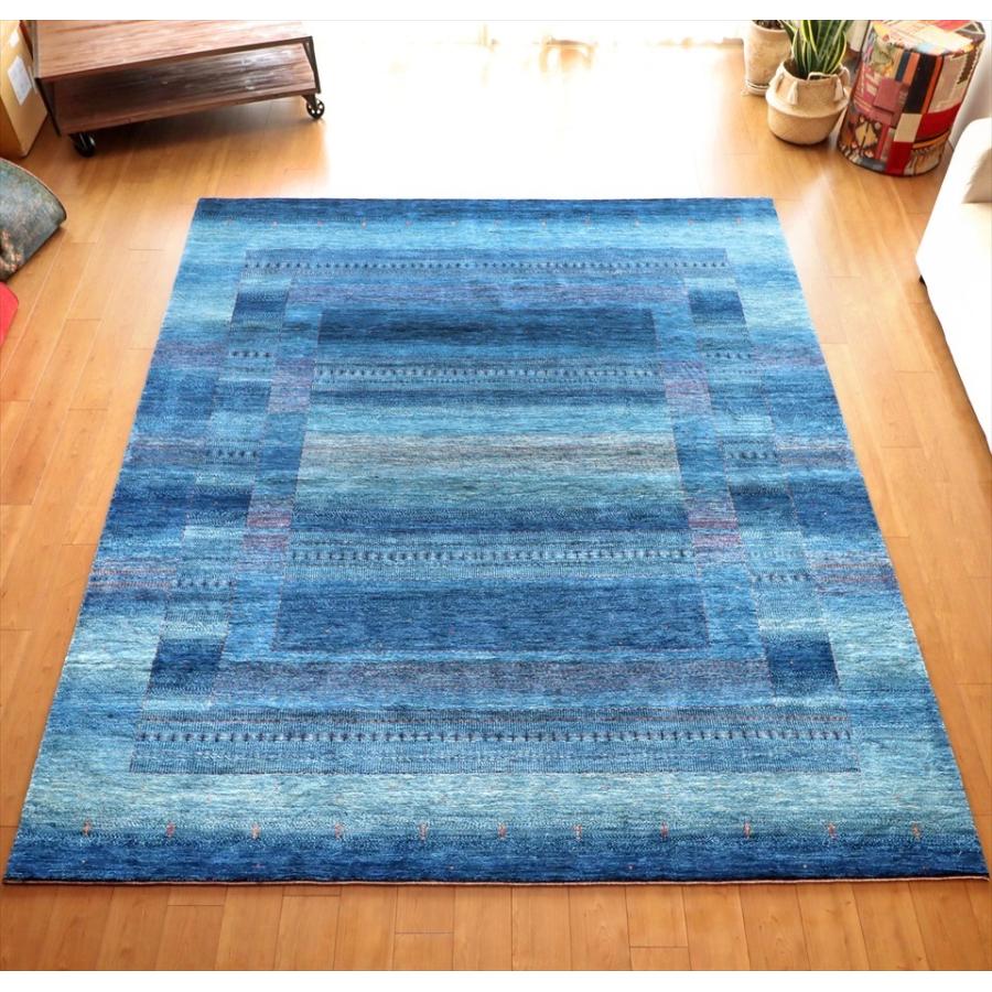 ギャッベ ロリアタシュ LoriAtash 大型ルームサイズ288x253cm ブルーグラデーション | ブランド登録なし