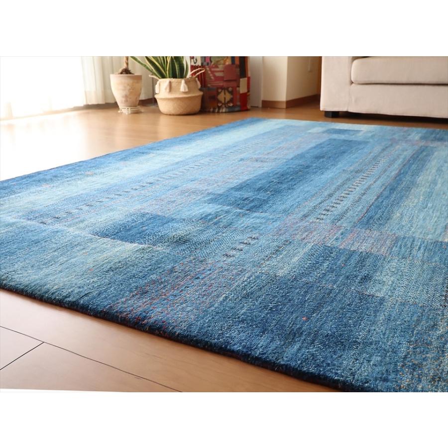 ギャッベ ロリアタシュ LoriAtash 大型ルームサイズ288x253cm ブルーグラデーション | ブランド登録なし | 03
