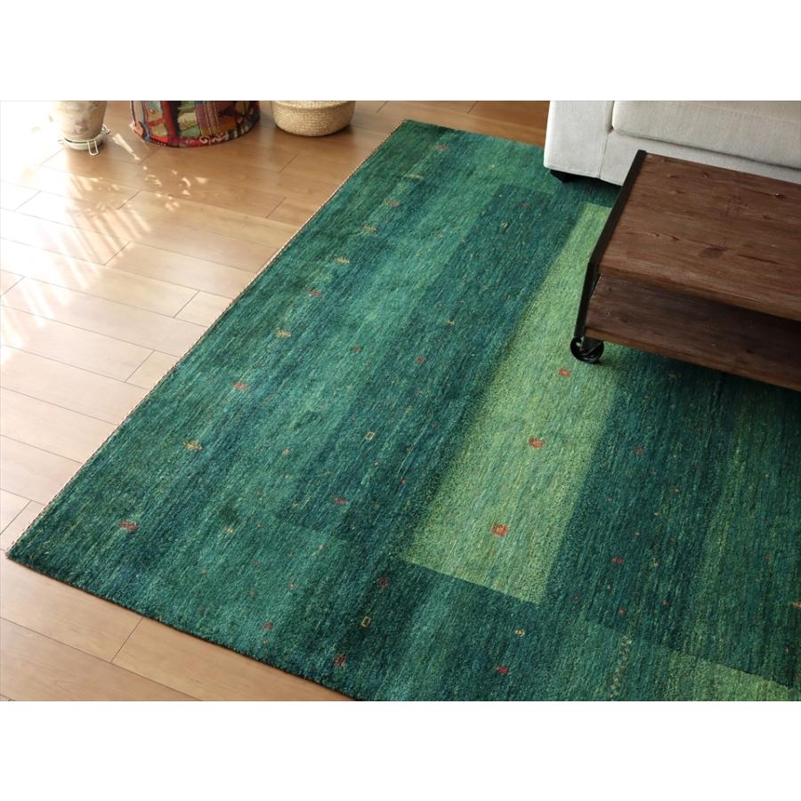 ギャッベ/ロリアタシュLoriAtash　ギャベ　最上級の織り　大きい手織りラグ　大型ルームサイズ315x234cm グリーン スクエアデザイン | ブランド登録なし | 11