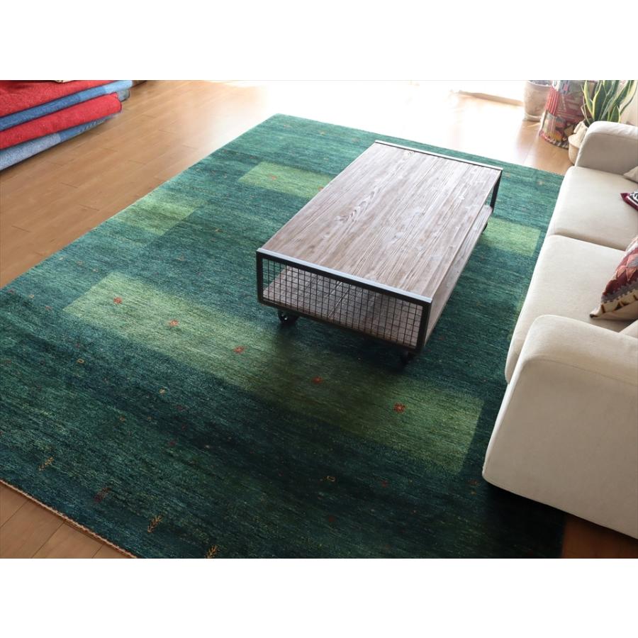 ギャッベ/ロリアタシュLoriAtash　ギャベ　最上級の織り　大きい手織りラグ　大型ルームサイズ315x234cm グリーン スクエアデザイン | ブランド登録なし | 13
