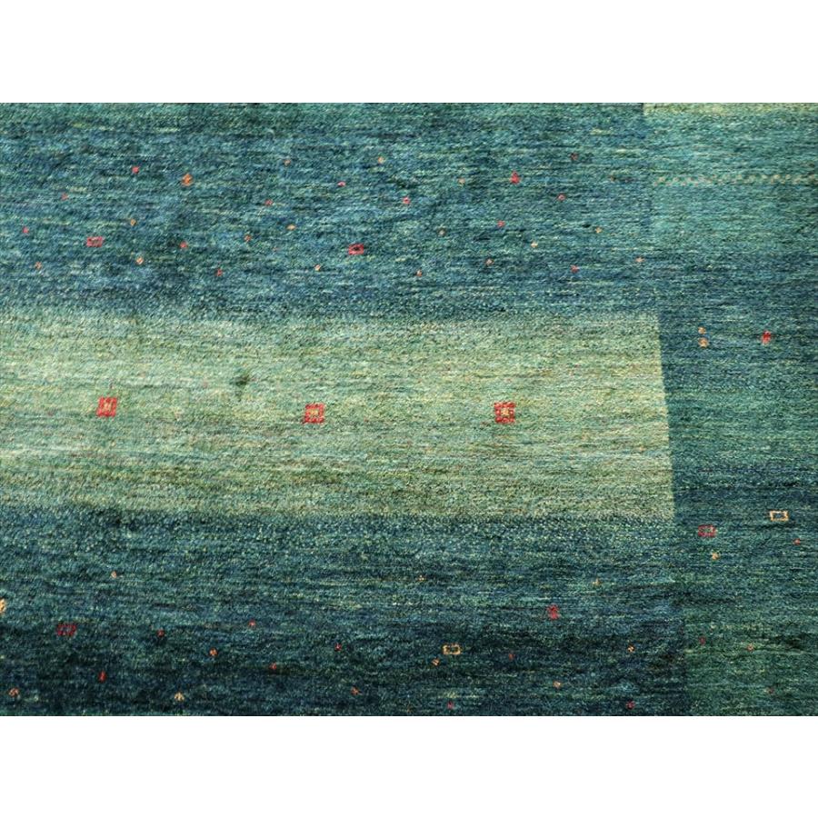 ギャッベ/ロリアタシュLoriAtash　ギャベ　最上級の織り　大きい手織りラグ　大型ルームサイズ315x234cm グリーン スクエアデザイン | ブランド登録なし | 05